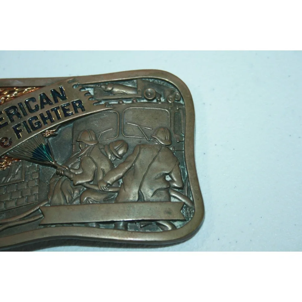 Vintage 1981 American FireFighter Solid Brass Baron Buckles‎ Belt Buckle